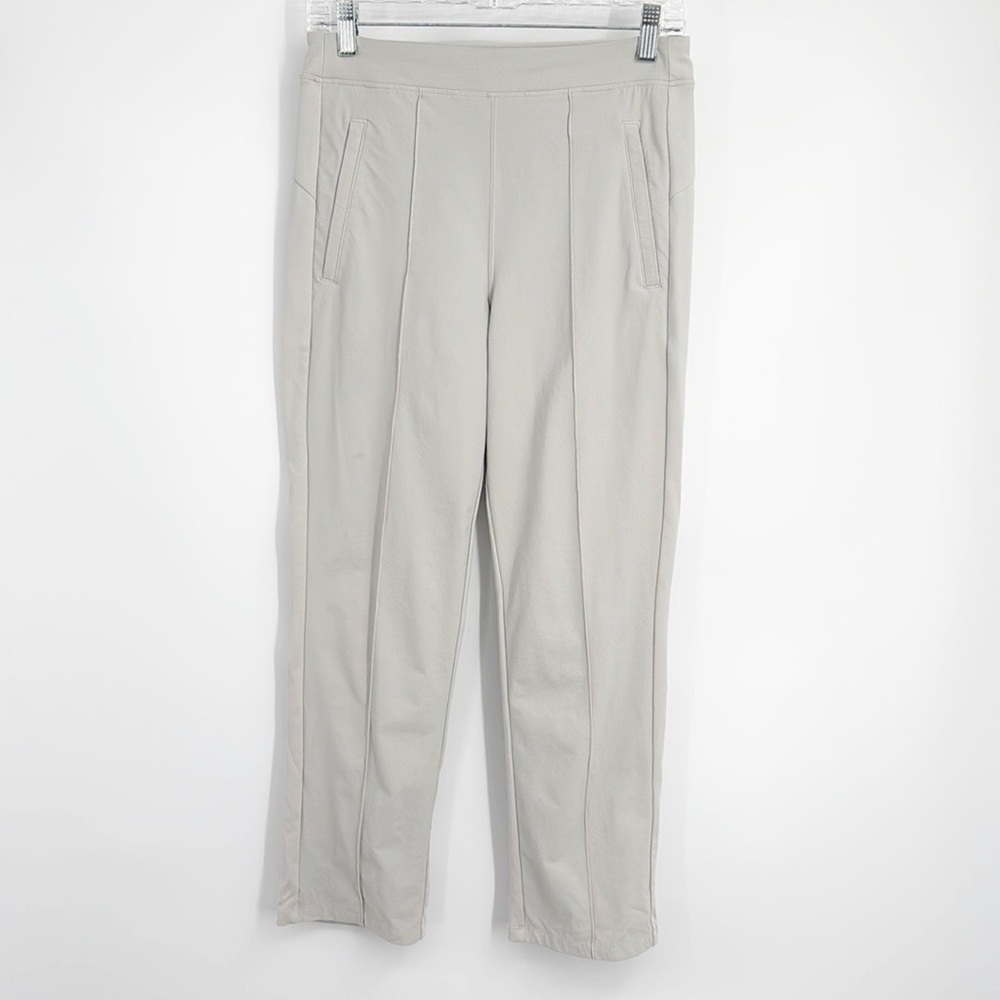 Athleta Headlands Hybrid Pant Womens 6 Birch Grey high Rise Ankle Crop Stretch - Picture 4 of 15